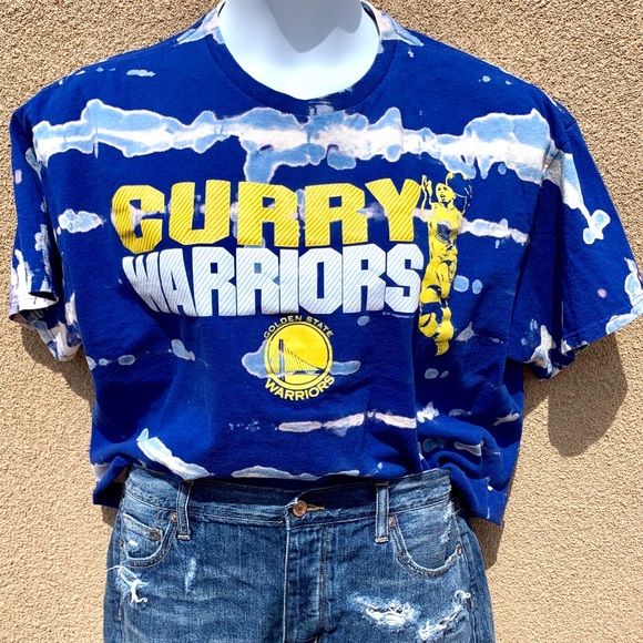NBA Steph Curry Warriors Custom Bleach Crop Top - Picture 1 of 5